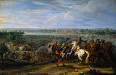 La travers&eacute;e du Rhin par Turenne et ses cavaliers en 1672